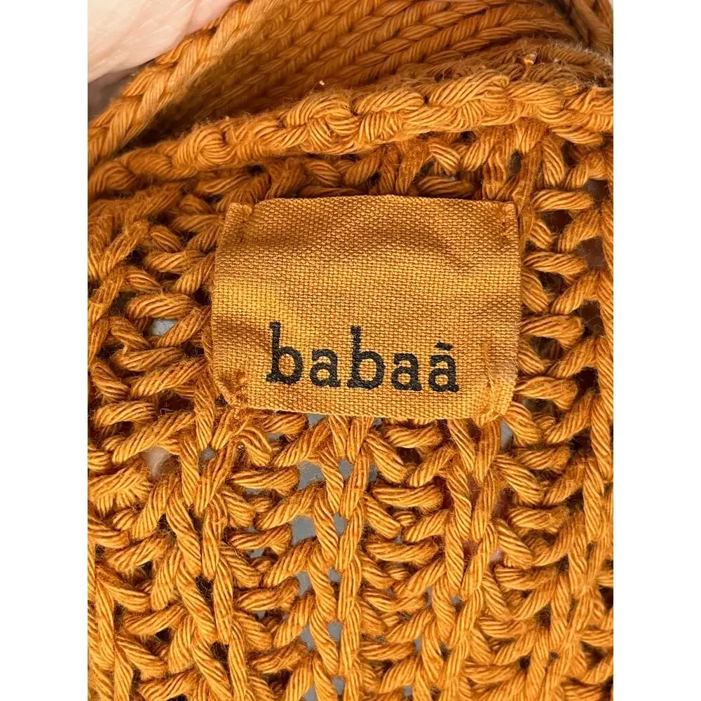 BABAA Sz OS S M L Cardigan No 18 Mi Tierra Rust Burnt Orange Cotton - Picture 3 of 12